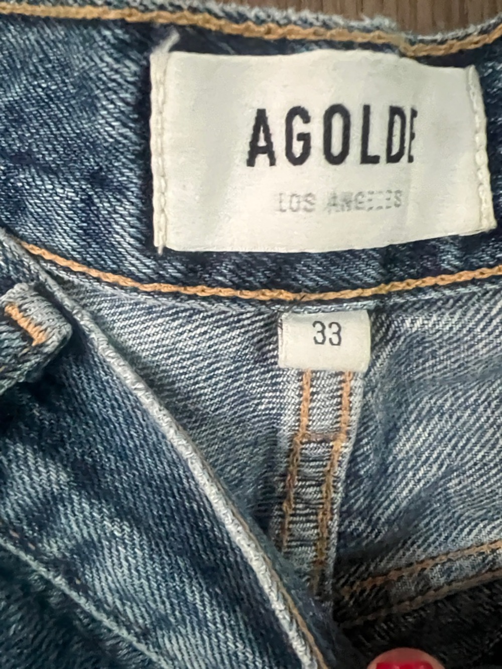 Agolde Women's Washed Blue Boyfriend Jeans with Frayed Hem